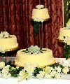 Four Yellow Baskets Wedding Cake